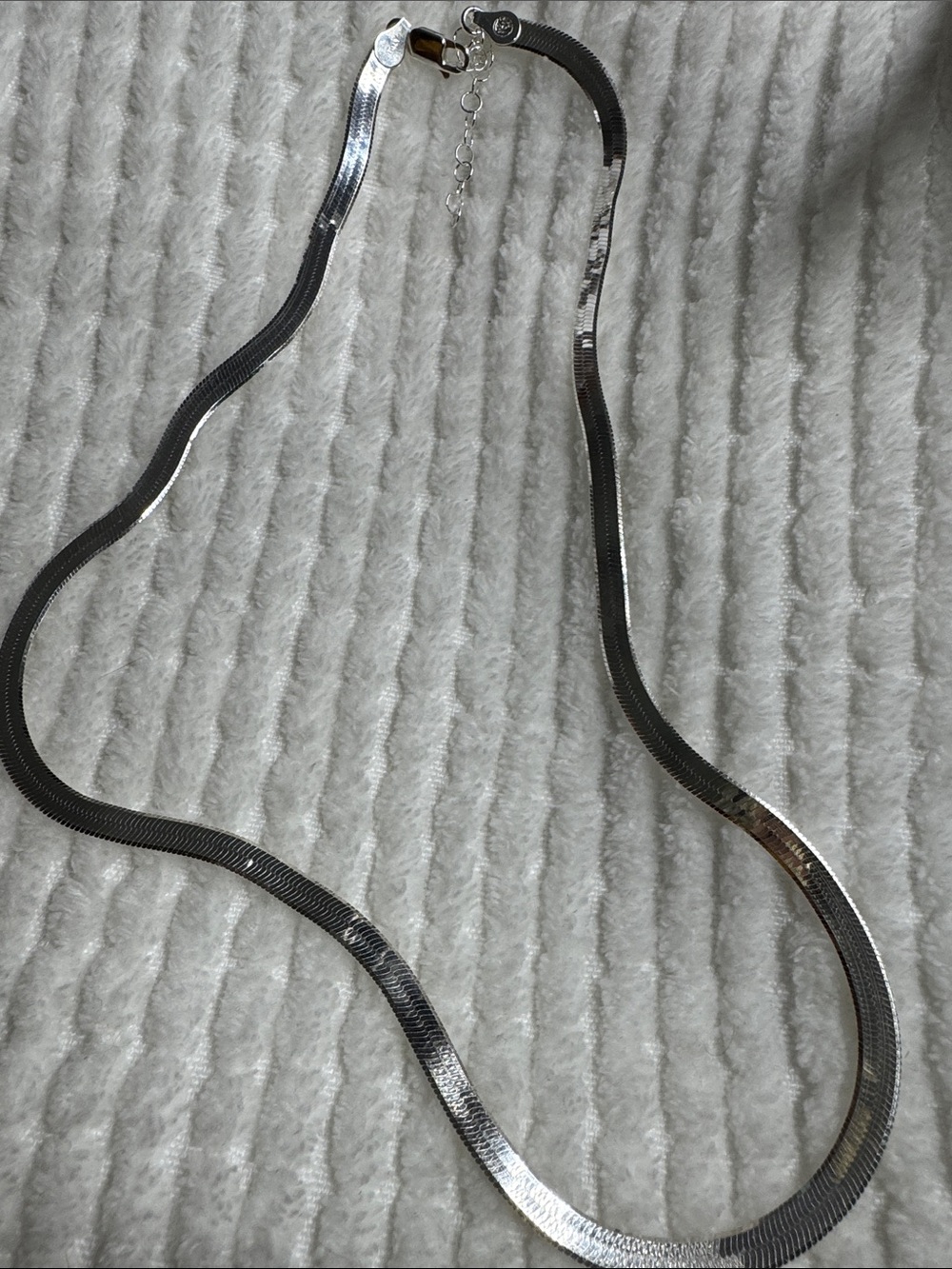 Necklace Flat Snake 18 inches Italian Sterling Silver